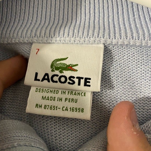 Lacoste light blue quarter zip. Perfect condition - Picture 4 of 4